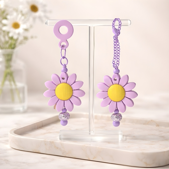 Other - Lavender Daisy Charm For Tumbler Straw And Handle.  Tumbler Not Included